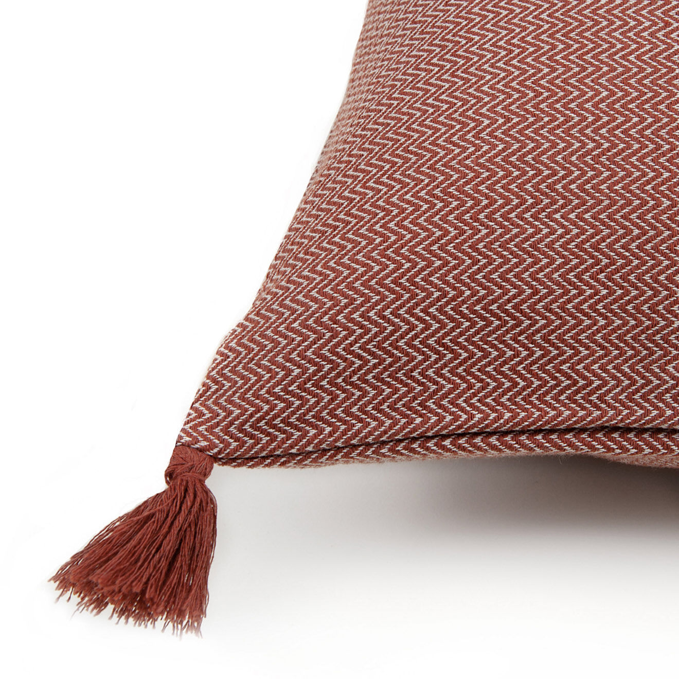 Febronie Housse de coussin à pompons Stockholm rouge