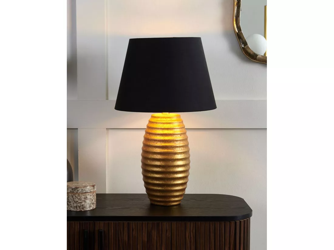 Lampe à poser EBRO Porcelaine Doré