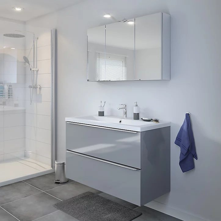 Meuble sous vasque à suspendre GoodHome Imandra gris 100 cm