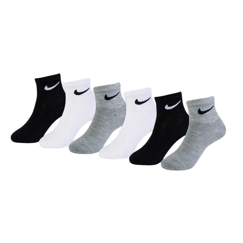 Nike 3x Paires de Chaussettes Noires/Blanches/Grises Garçon Nike Quarter
