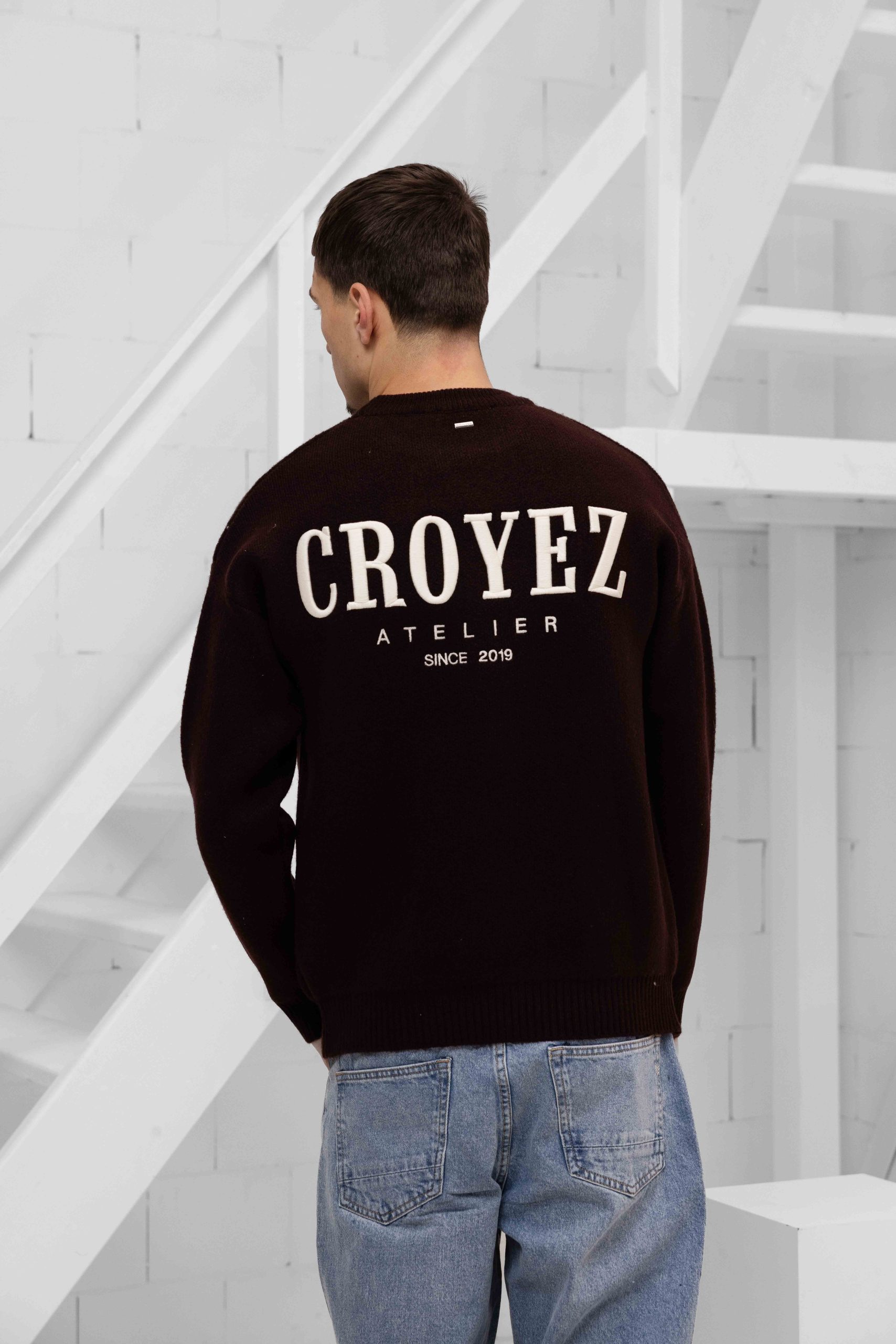 Croyez Gallery Knit Sweater Heren Donkerrood
