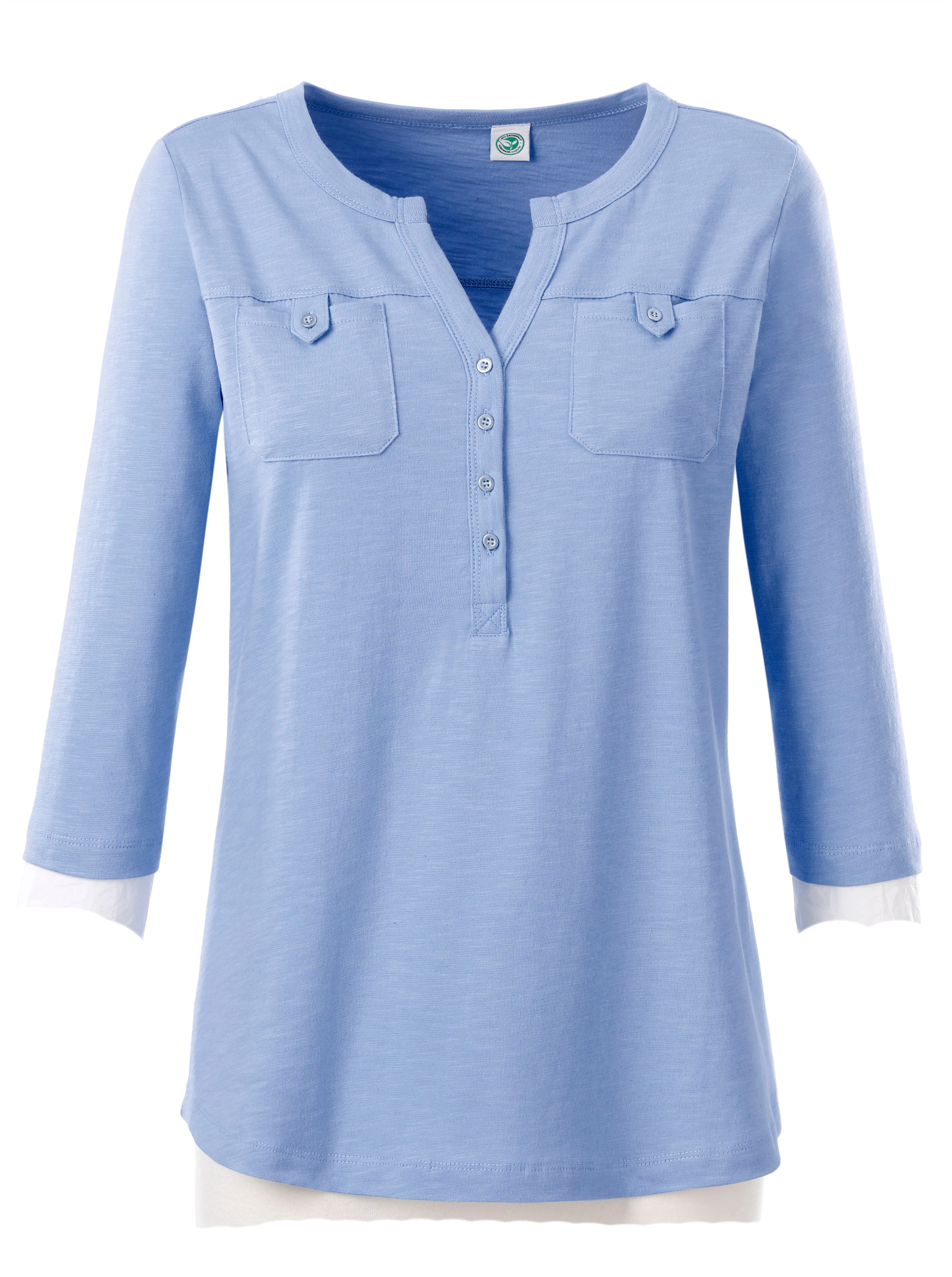 Rundhalsshirt in bleu