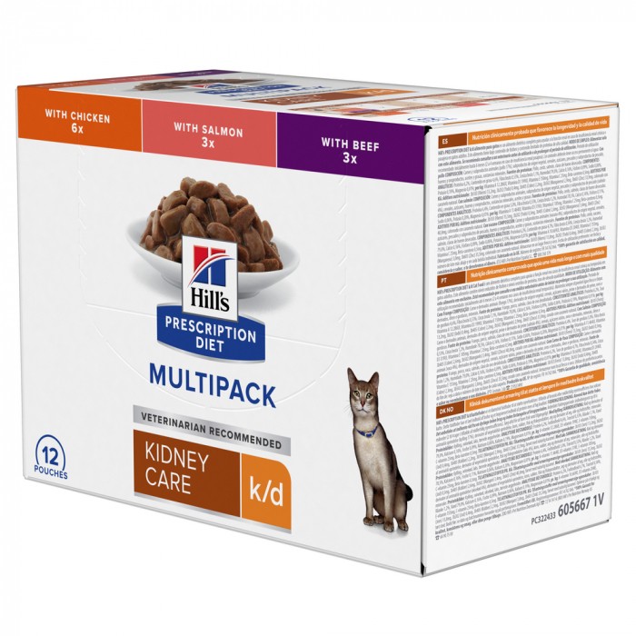 HILL'S Prescription Diet k/d Kidney Care en bouchées Multipack - Pâtée pour chat