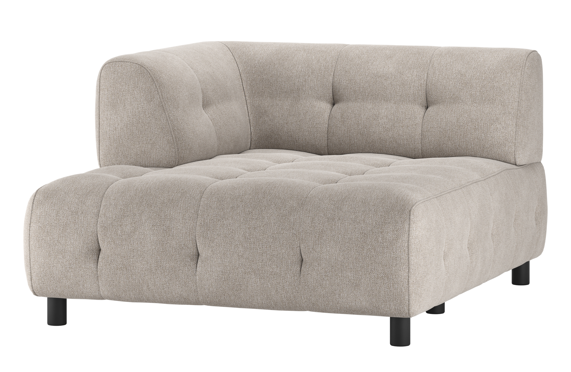 WOOOD 1,5-zits chaise longue met arm links Louis - Platweef Louis 1,5-zits chaise longue met arm links Platweef - Sage