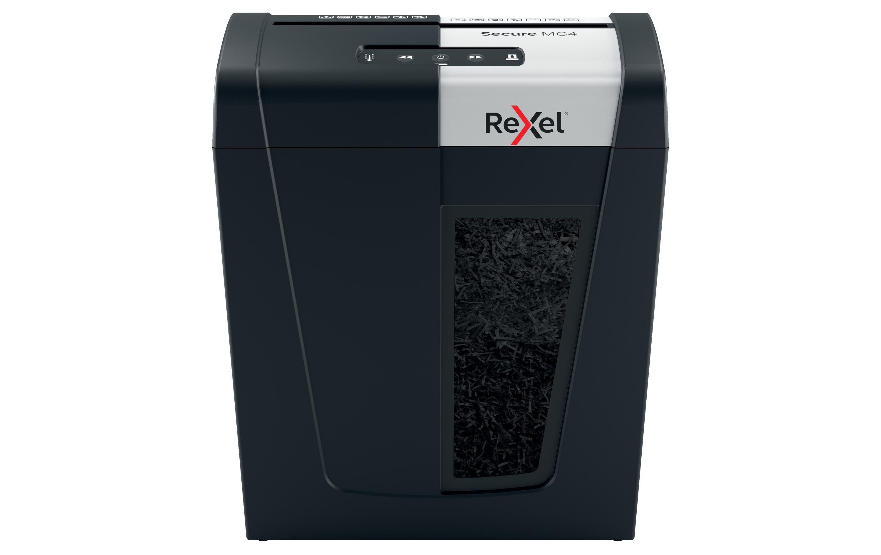 Aktenvernichter Rexel Secure MC4 Whisper-Shred P-5, 4 Seiten<br>Manueller Schredder für die sichere Vernichtung streng vertraulicher Unterlagen