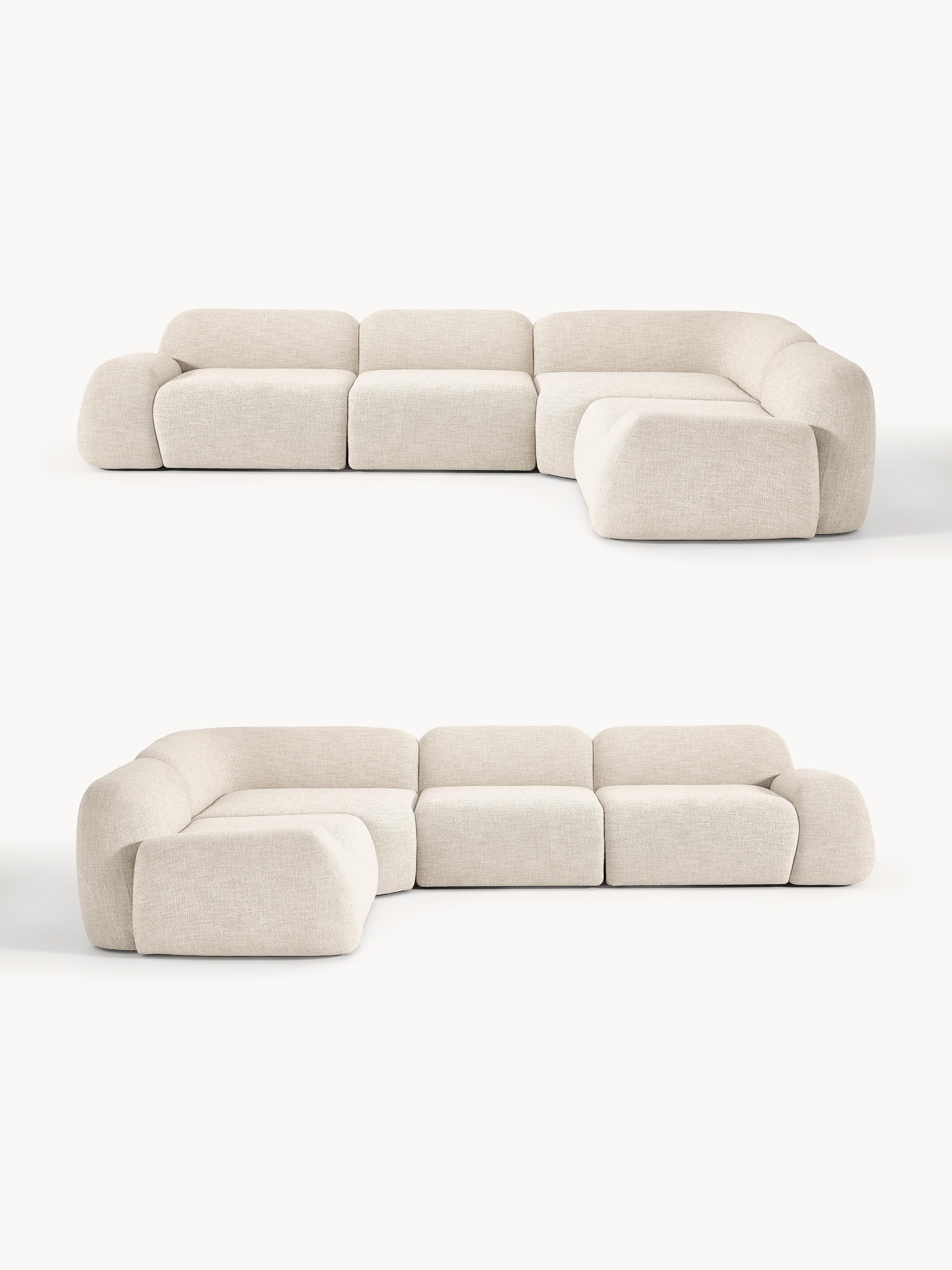 Modulaire hoekbank Wolke (4-zits) van bouclé