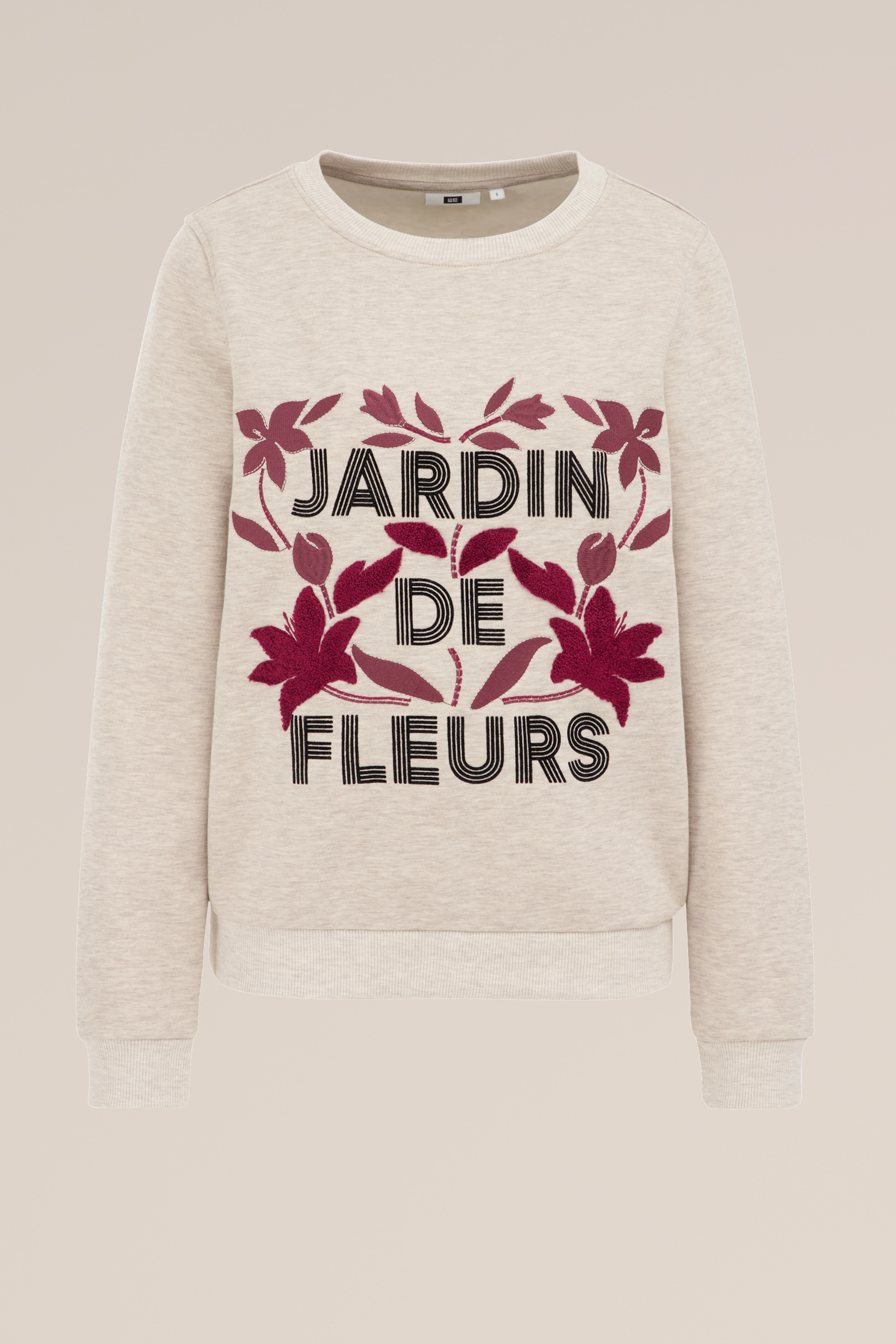sweater met embroidery WE Fashion Beige
