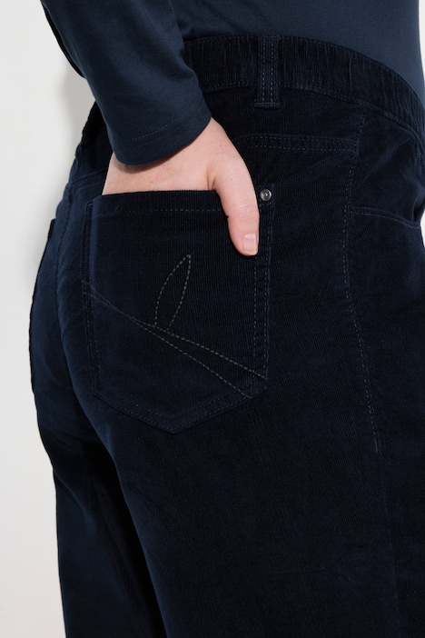 Cordhose Mary, weites Bein, Elastikbund, Biobaumolle