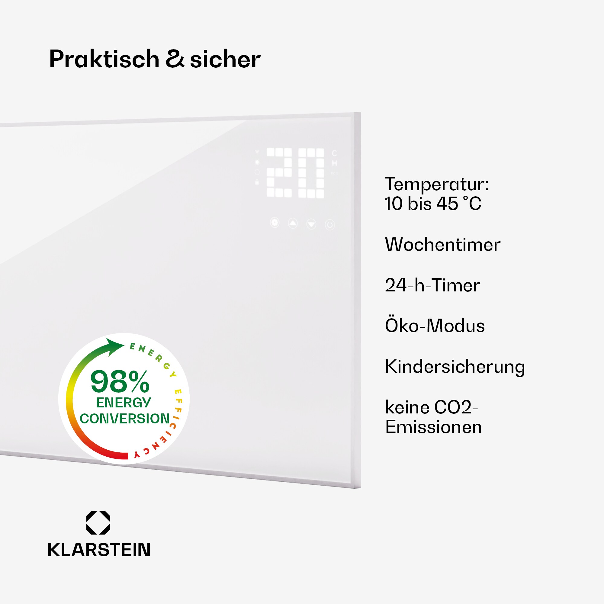Wonderwall Smart Bornholm Infrarotheizung 110x65cm App 600W