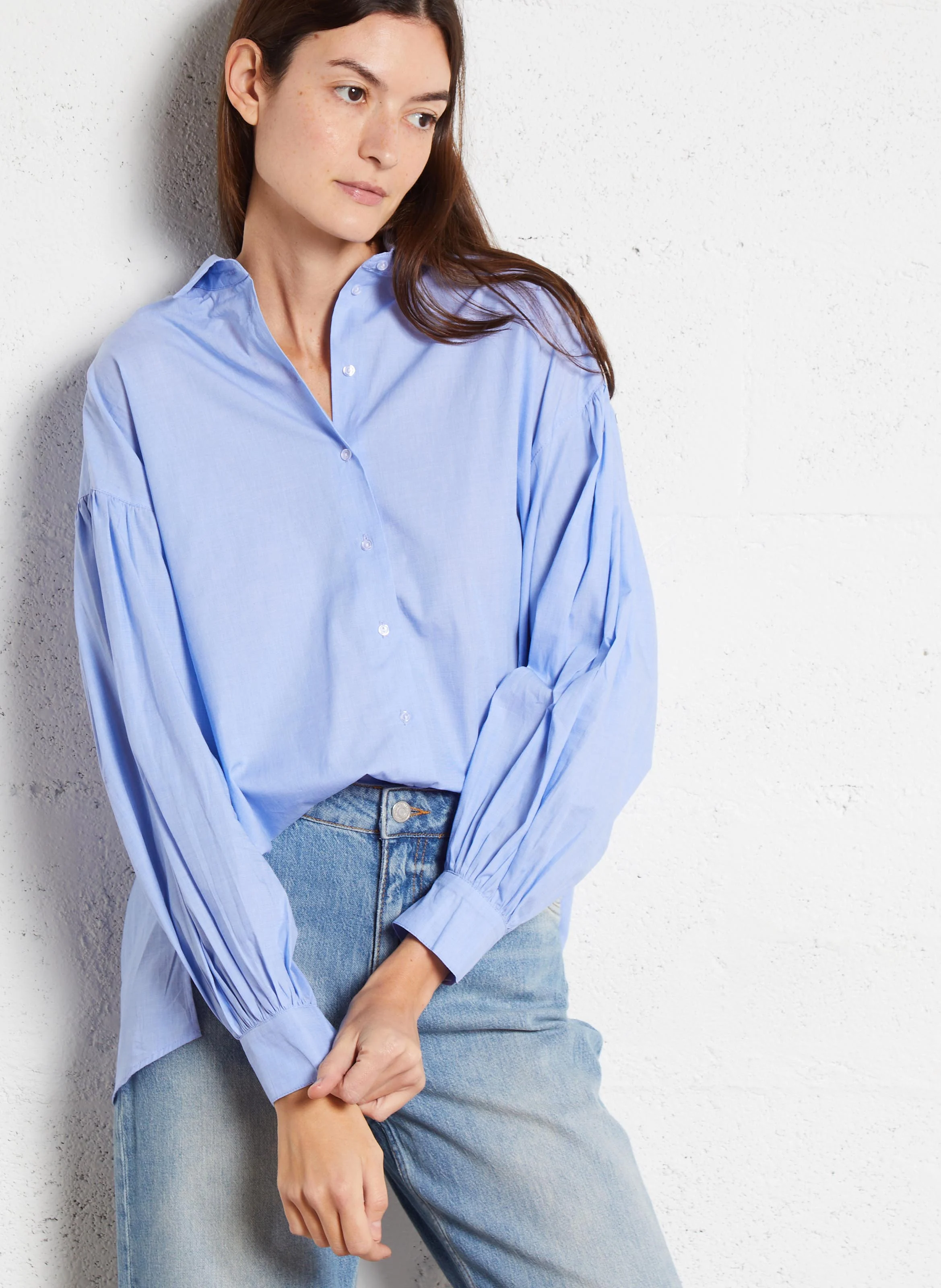 CATALINA - Chemise ample en coton | Bleu