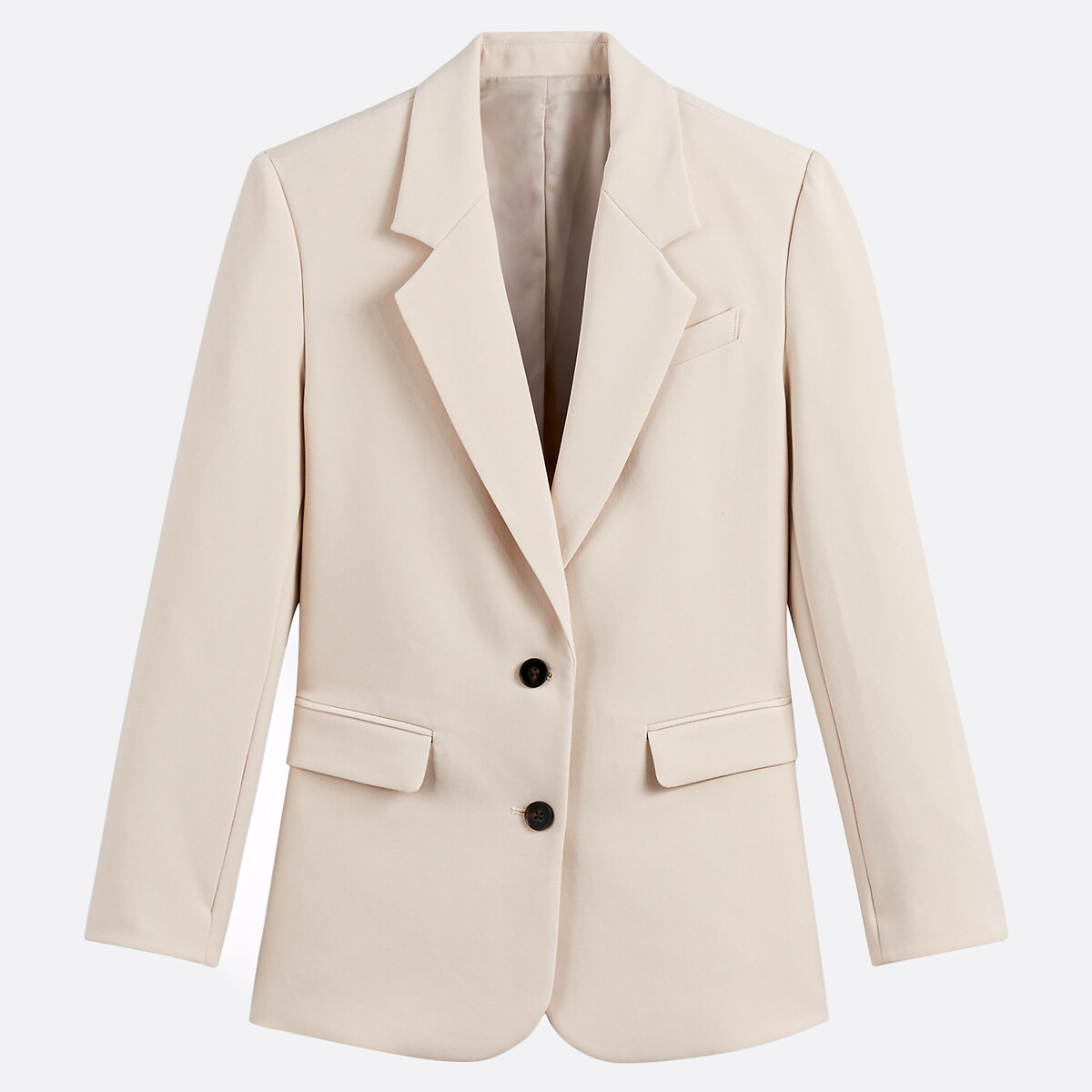 COLEÇÕES LA REDOUTE<br>Blazer de corte slim com uma única fileira de botões