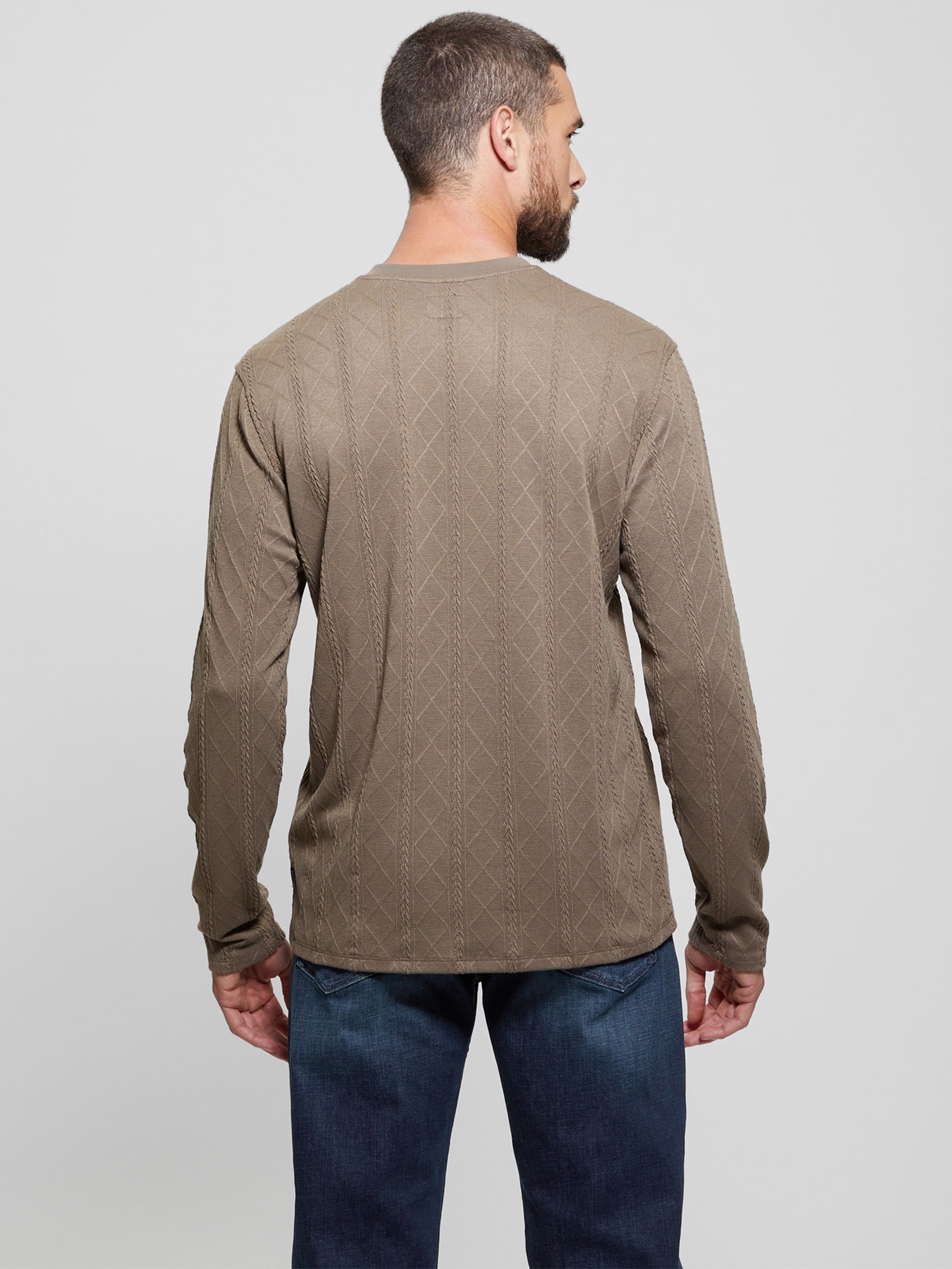 Blusa de manga comprida em malha texturizada