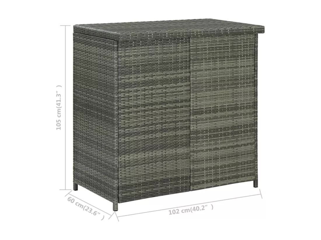 Ensemble de bar 3 pcs Résine tressée Gris