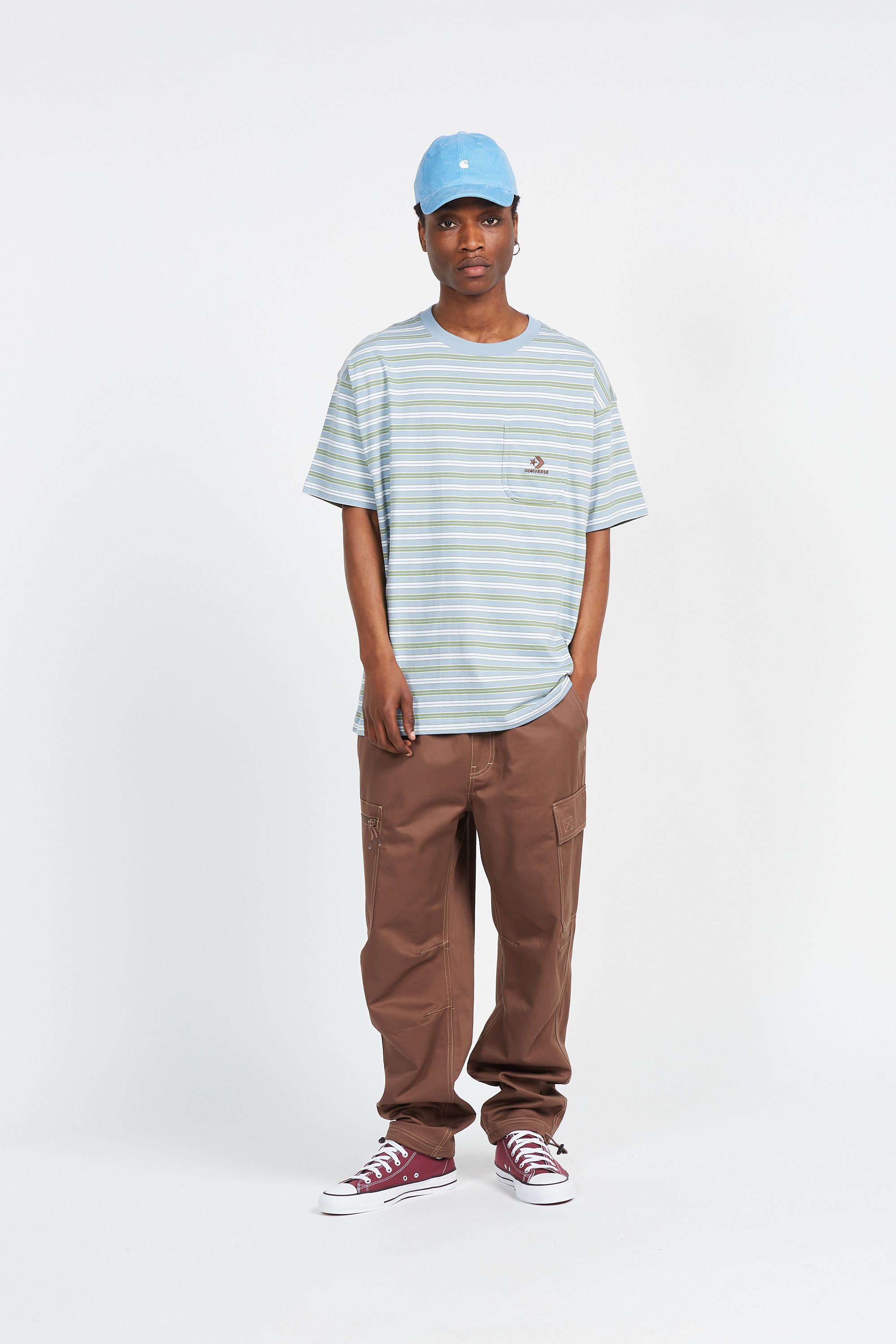 CONVERSE t-shirt YARN DYE STRIPED Bleu