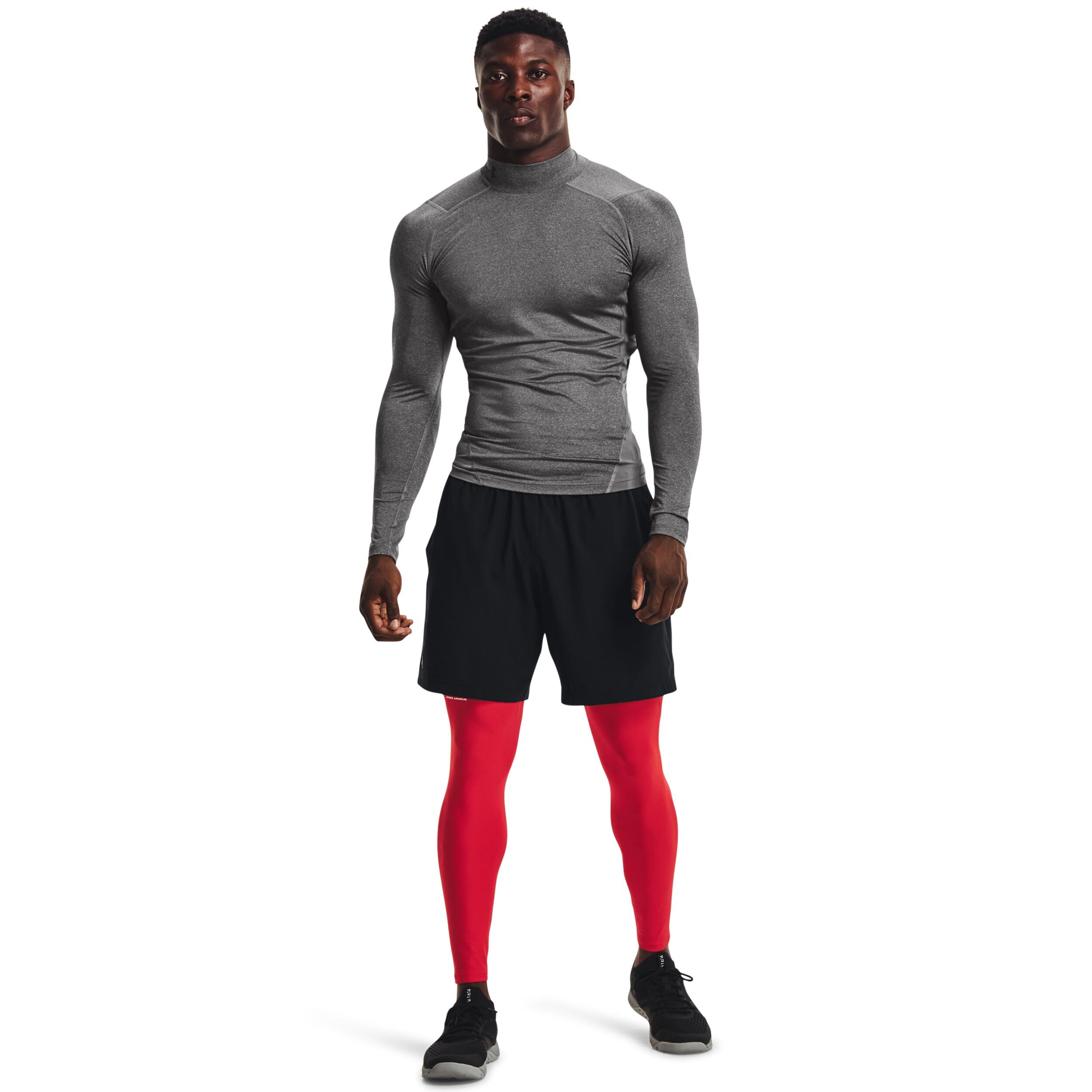 Under Armour Heatgear Comp Mock Haut Manches Longues Hommes - Gris