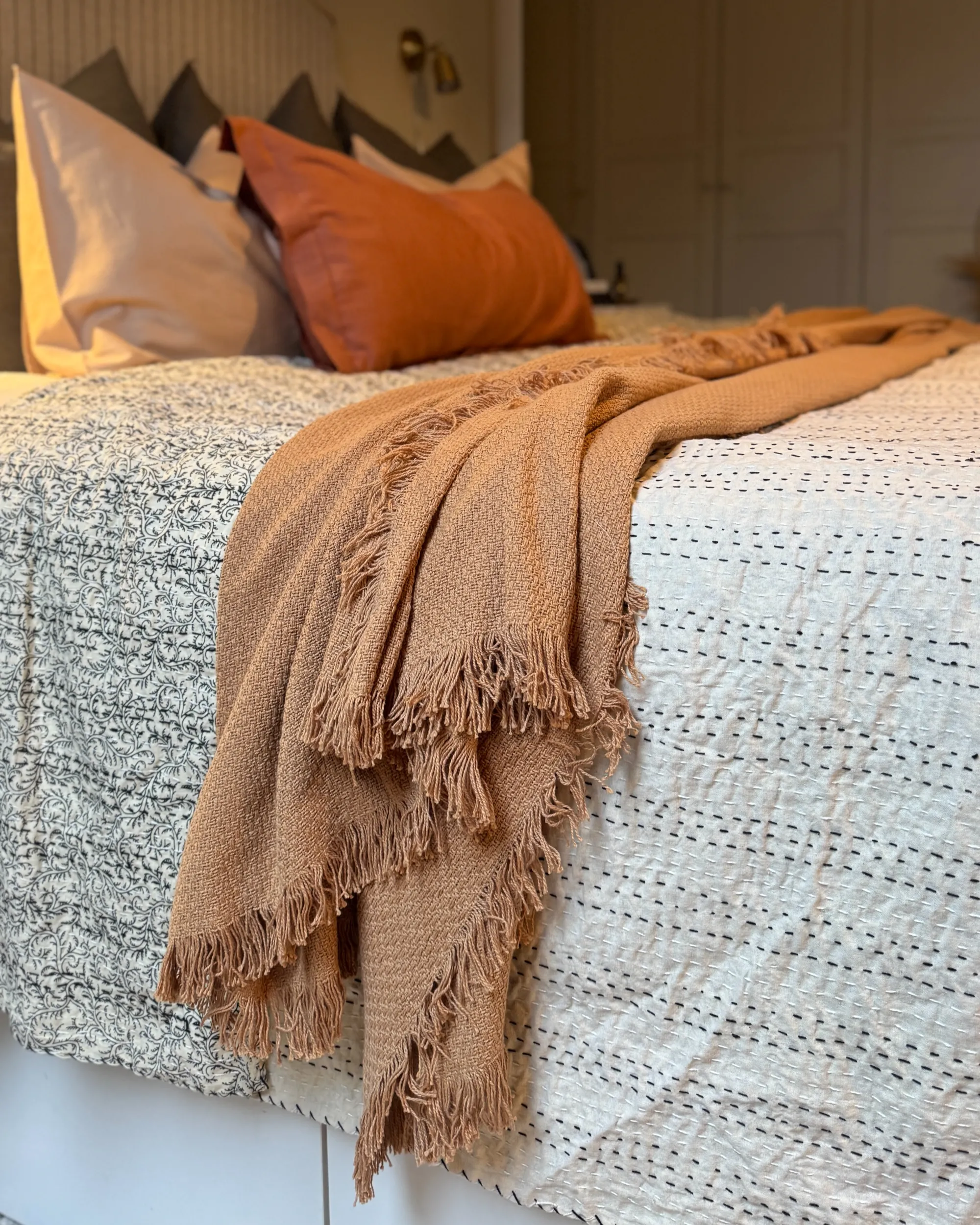 Sprei YERBENT Katoen 220 x 240 cm Goudbruin