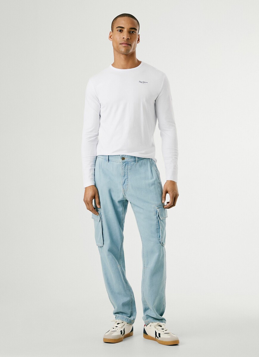 PEPE JEANS<br>Camiseta original de manga comprida com elastano