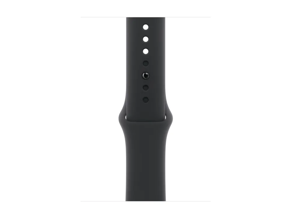 Apple Watch Series 10 (GPS) - 46 mm - jet sort aluminium - smart ur med sportsbånd - fluoroelastomer - sort - båndstørrelse: M/L - 64 GB - Wi-Fi 4, UWB, Bluetooth - 36.4 g