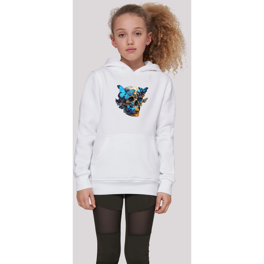 F4NT4STIC Hoodie Schmetterling Skull HOODIE UNISEX weiß