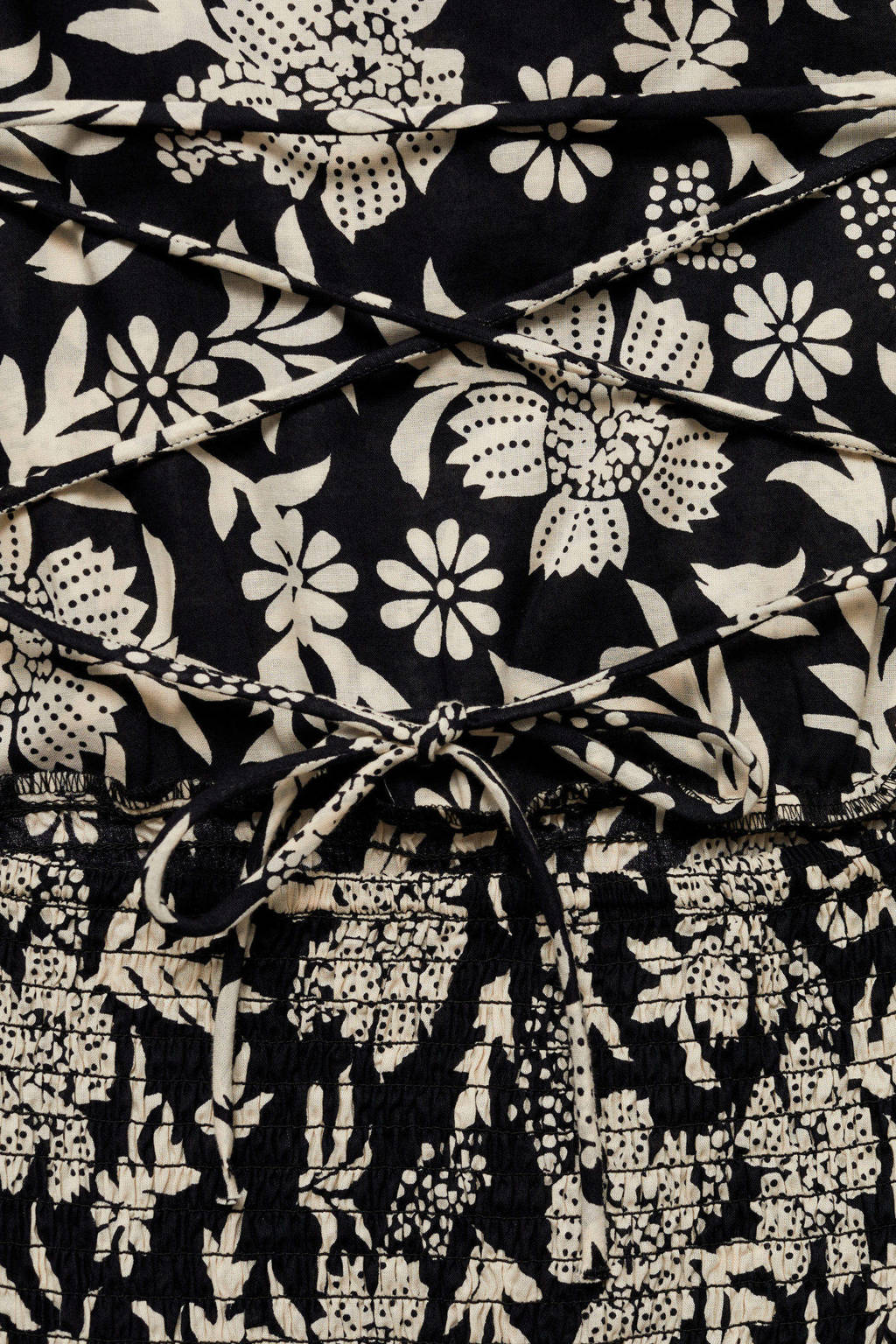 MANGO TEEN gebloemde jurk met open rug zwart/beige