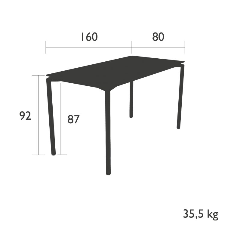 Fermob Calvi high tuintafel 160x80x92 Honey