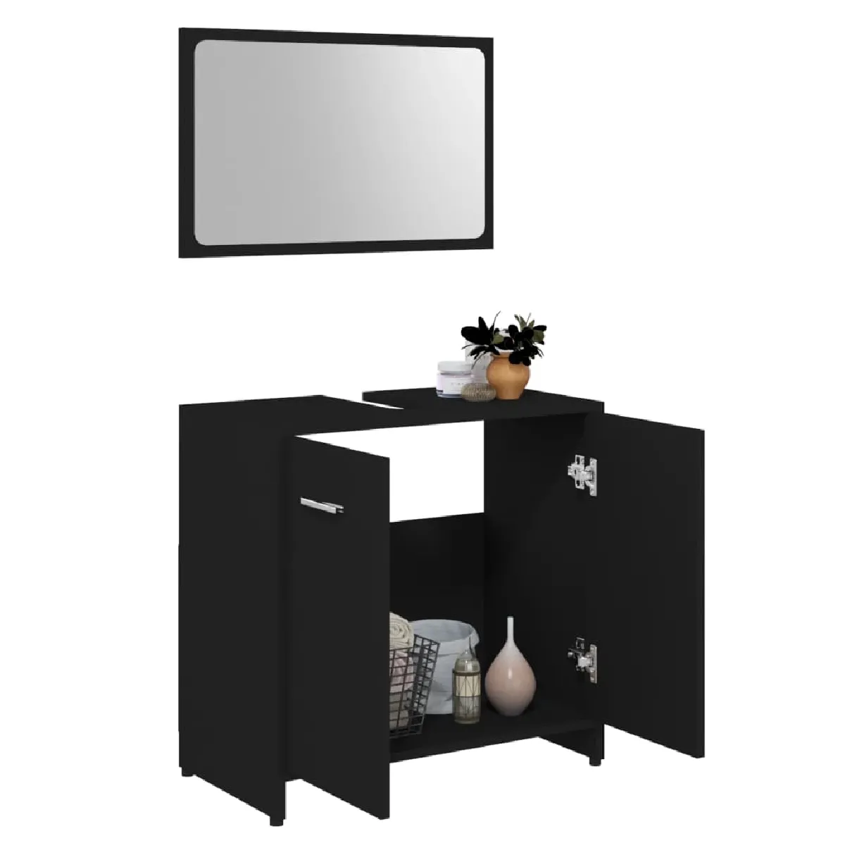 vidaXL Ensemble meubles salle de bain - Noir