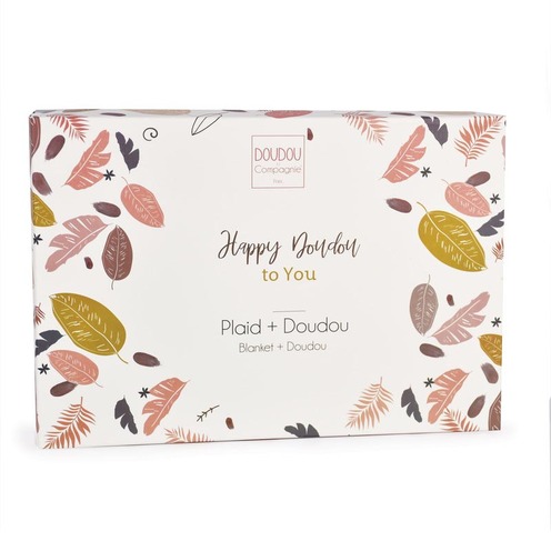Plaid et Doudou Happy BOHO (Plaid rose) - DOUDOU ET COMPAGNIE