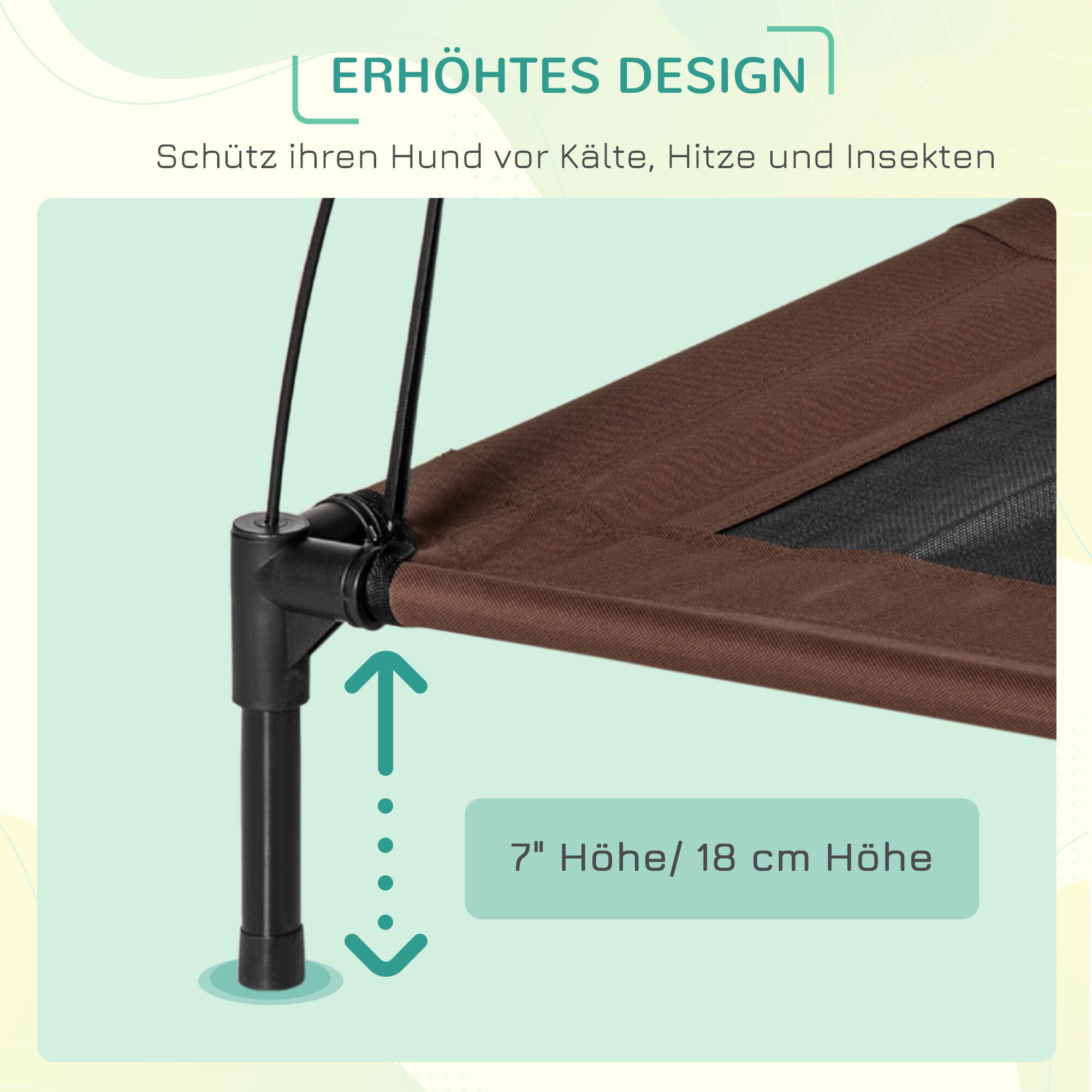 PawHut Haustierbett mit Baldachin L76 x B61 x H76 cm