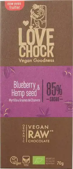 RAW chocolade 85% Blueberry Hemp Seed