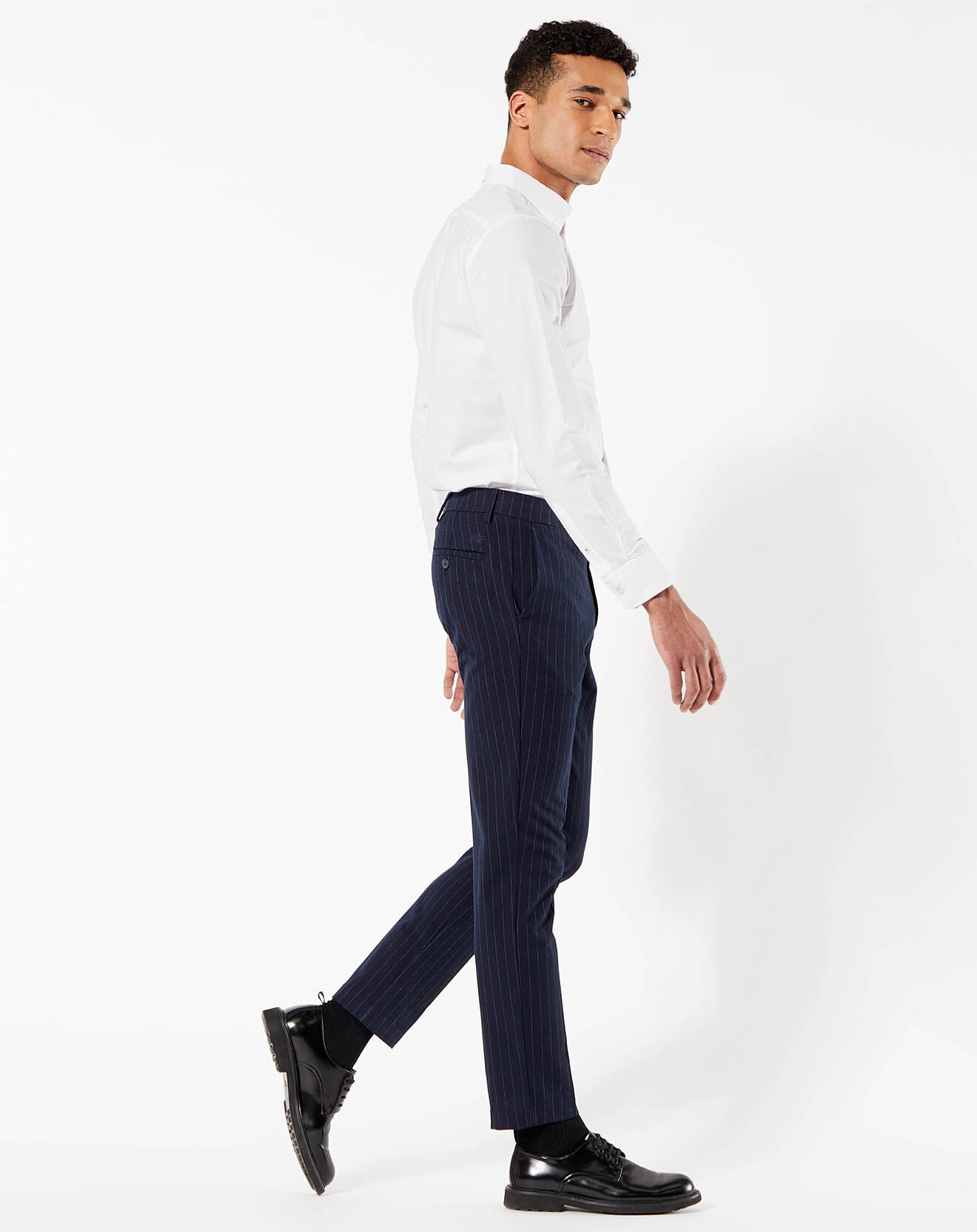 Dockers Pantalon Smart 360 Flex Trouser Slim Fit à rayures bleu foncé