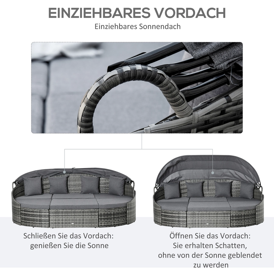 Outsunny Gartenliege grau