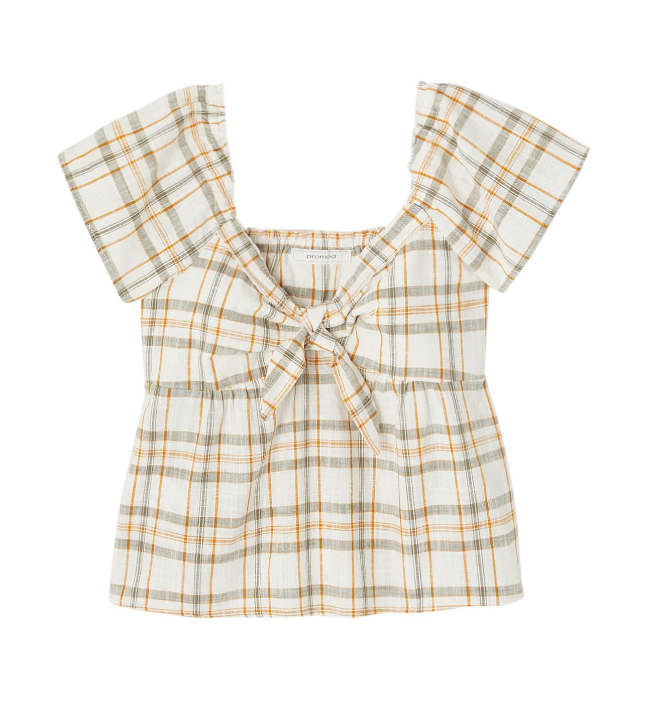 Blouse à carreaux Femme - Carreaux écrus