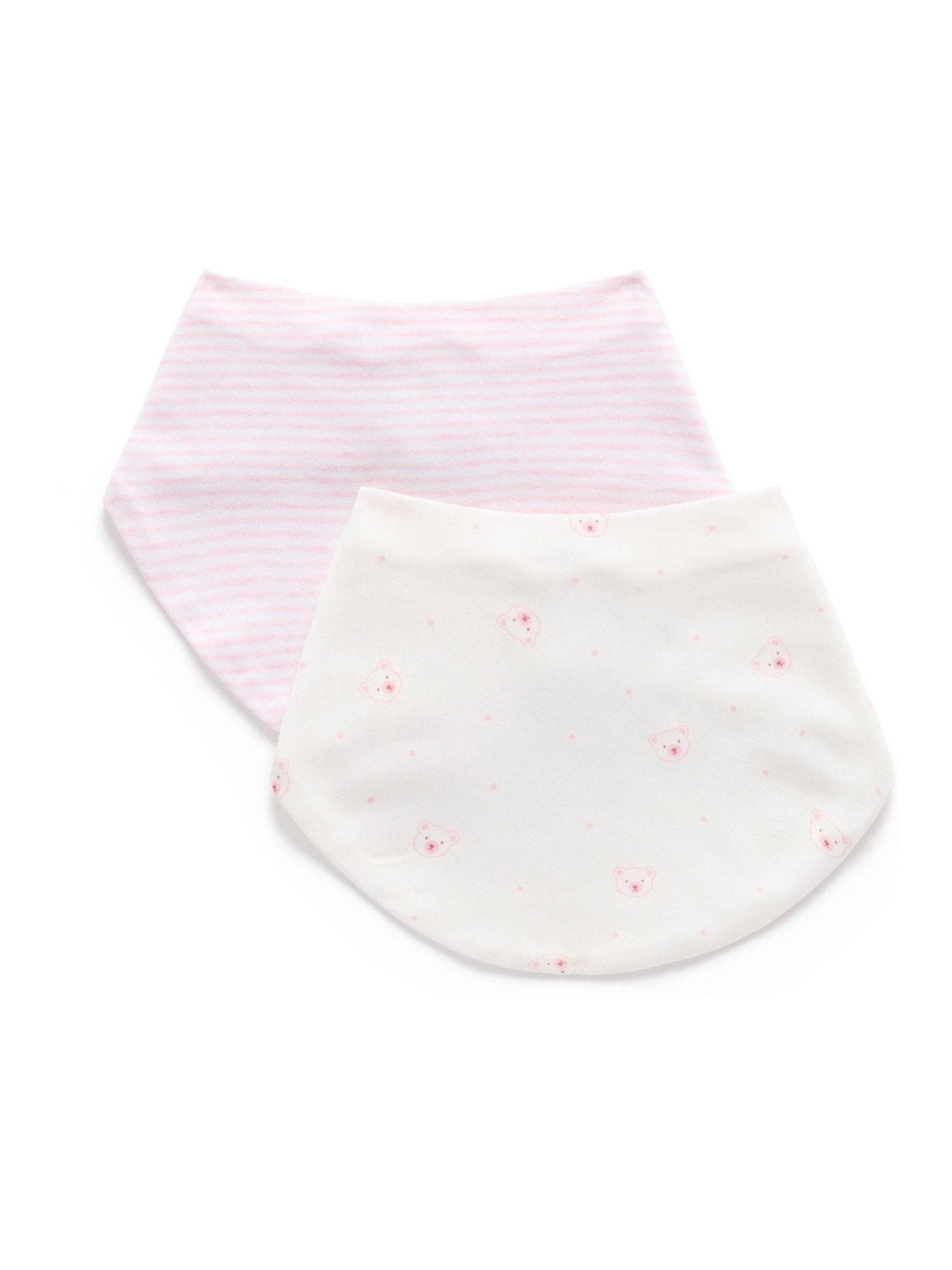 Roze - Purebaby Essential Dribble Bibs 2 Pack