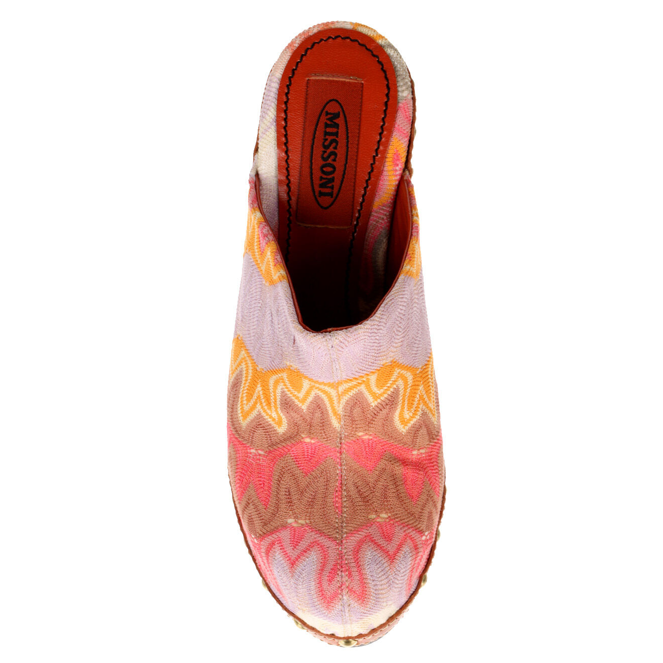 Missoni Sabots en Bois et toile rose - Talon 12 cm