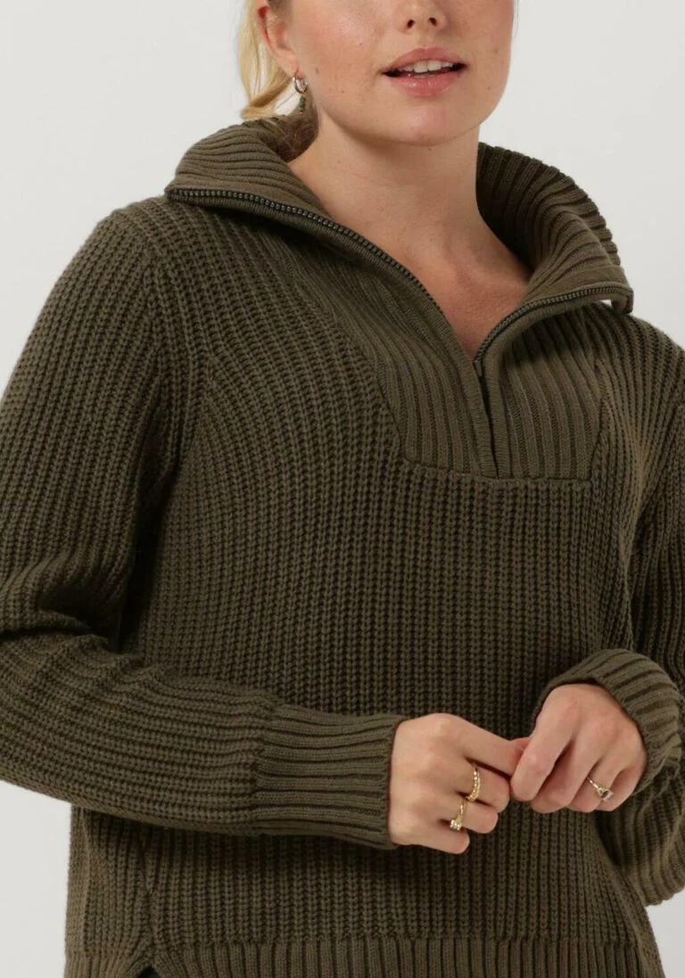 CC HEART groene cc heart trui avery zip knit sweater