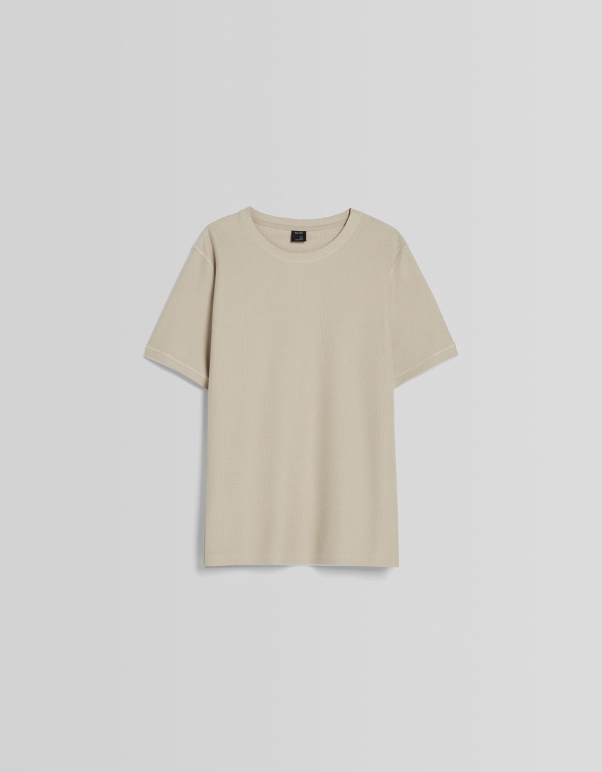 Camiseta texturizada de manga curta