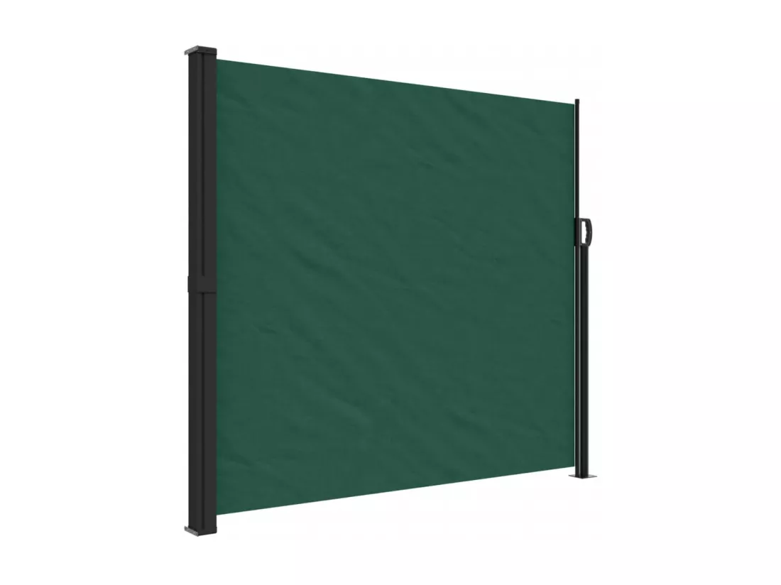 Auvent latéral rétractable vert foncé 180x500 cm