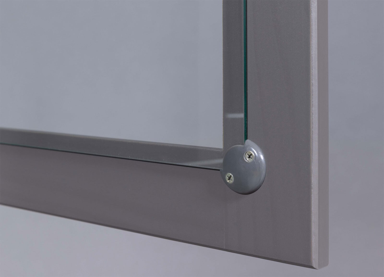 Vitrine Niclas Massivholz grau/braun 90x190x38,4 cm