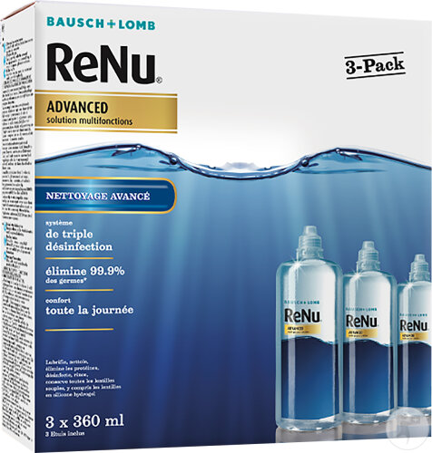 Renu Advanced Nettoyage Avancé Solution Multifonctions Pack Flacons 3x360ml