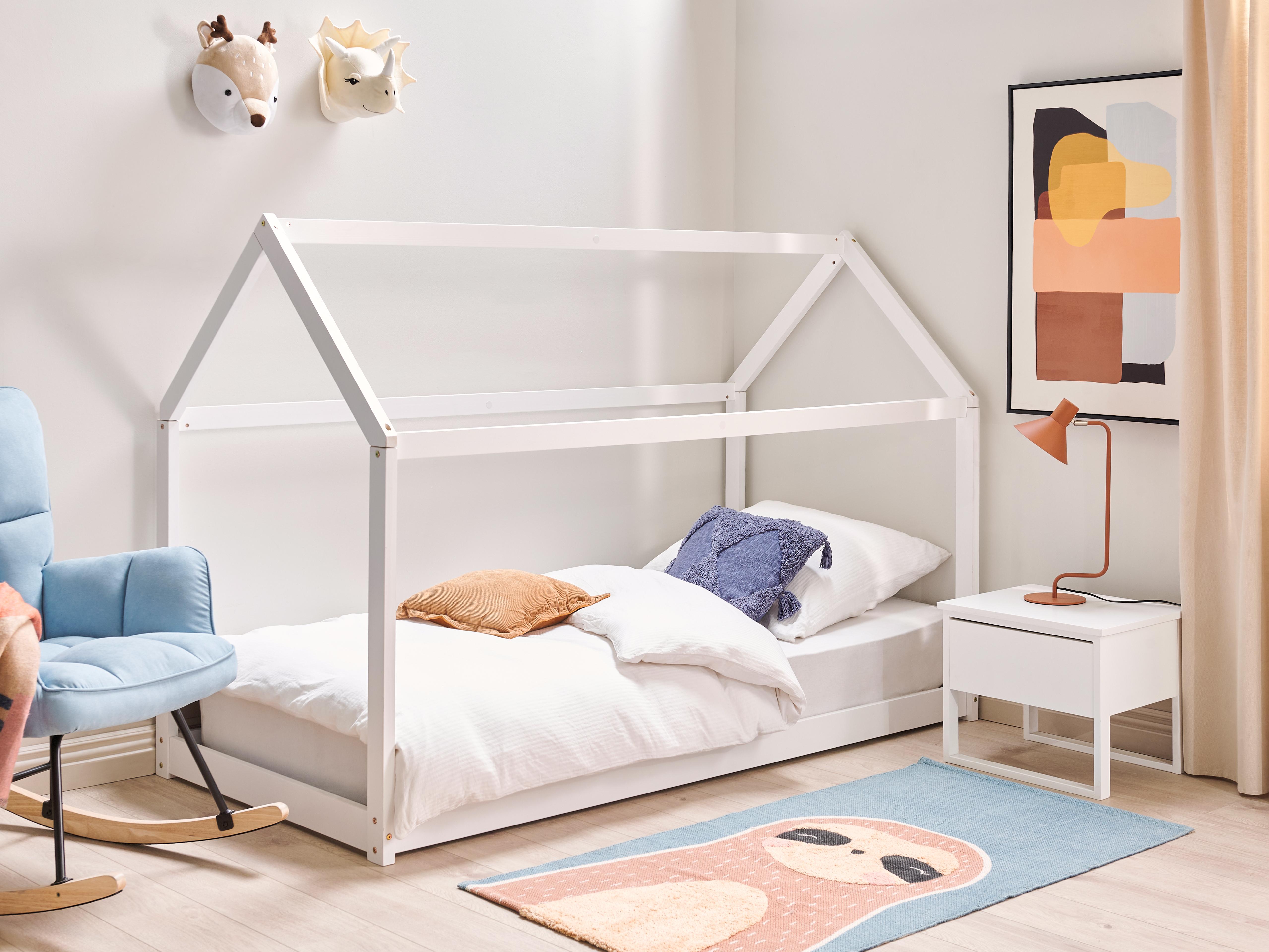 Kinderbed Huis Dennenhout TOSSE 90 x 200 cm Wit
