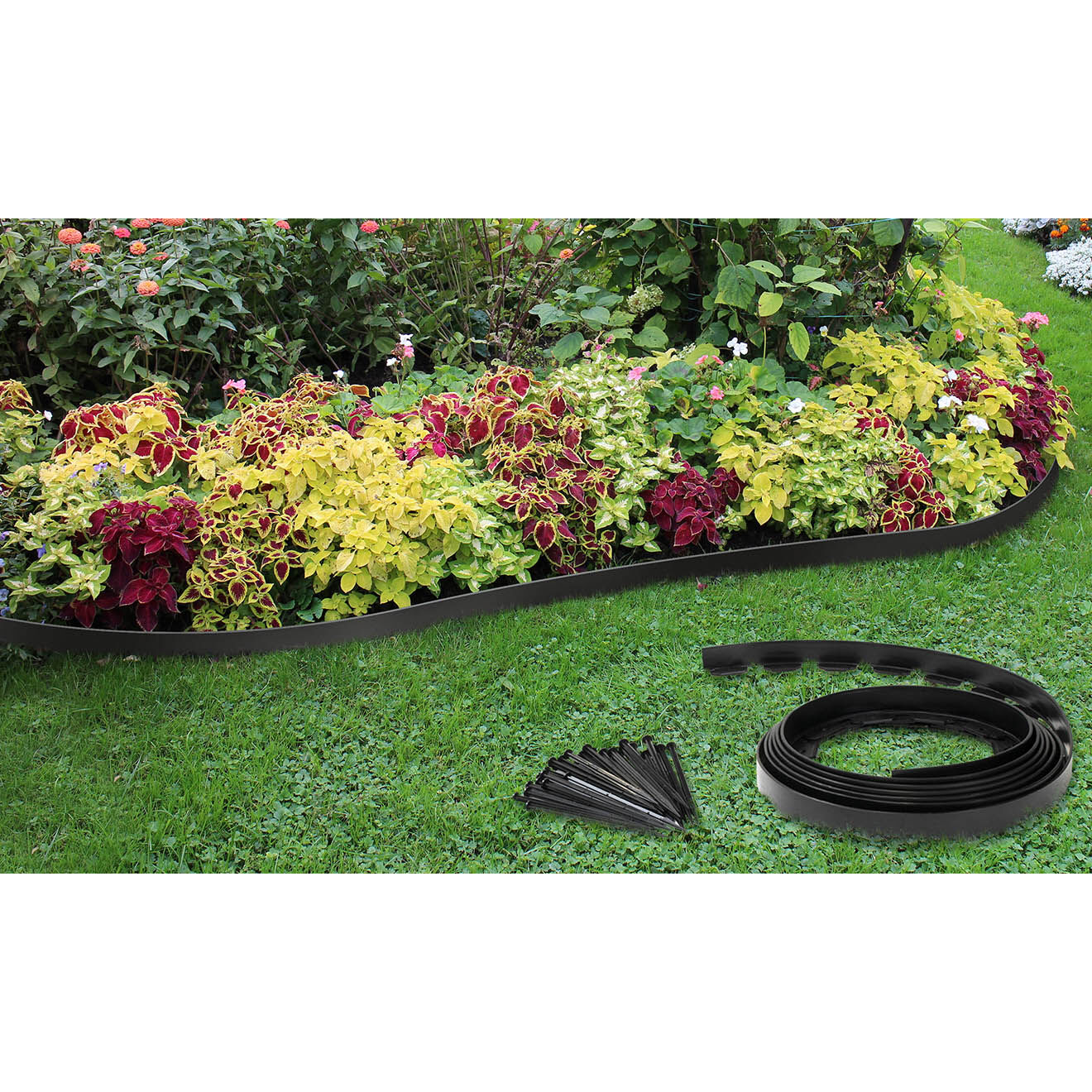 Pratik Garden Bordurette plastique  avec piquets noire - 10 m