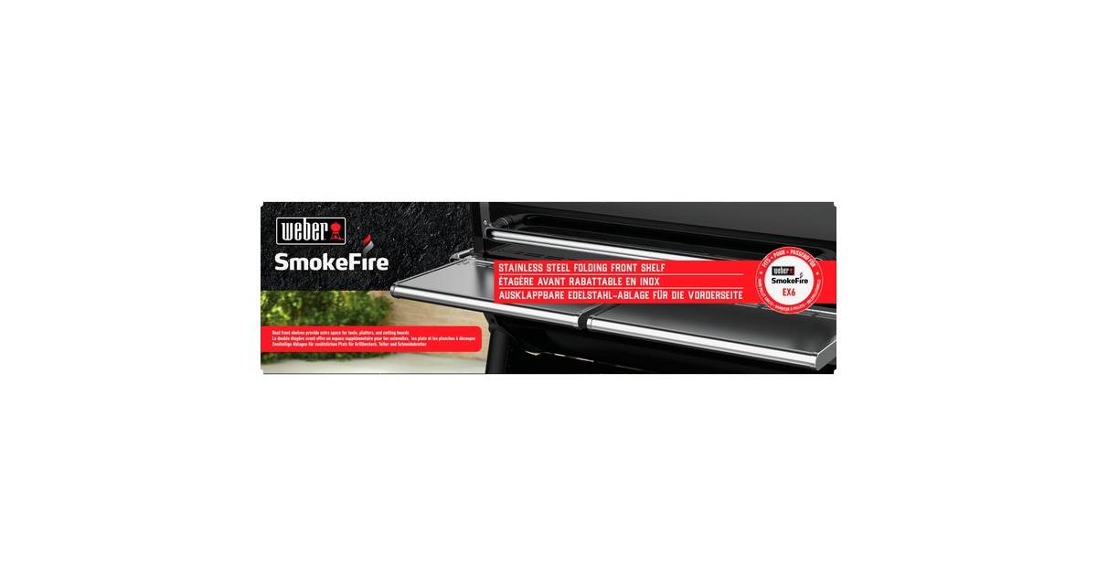 WeberRoestvrijstalen opklapbare werktafel - SmokeFire EX6  (Roestvrij staal, Tweedekans)