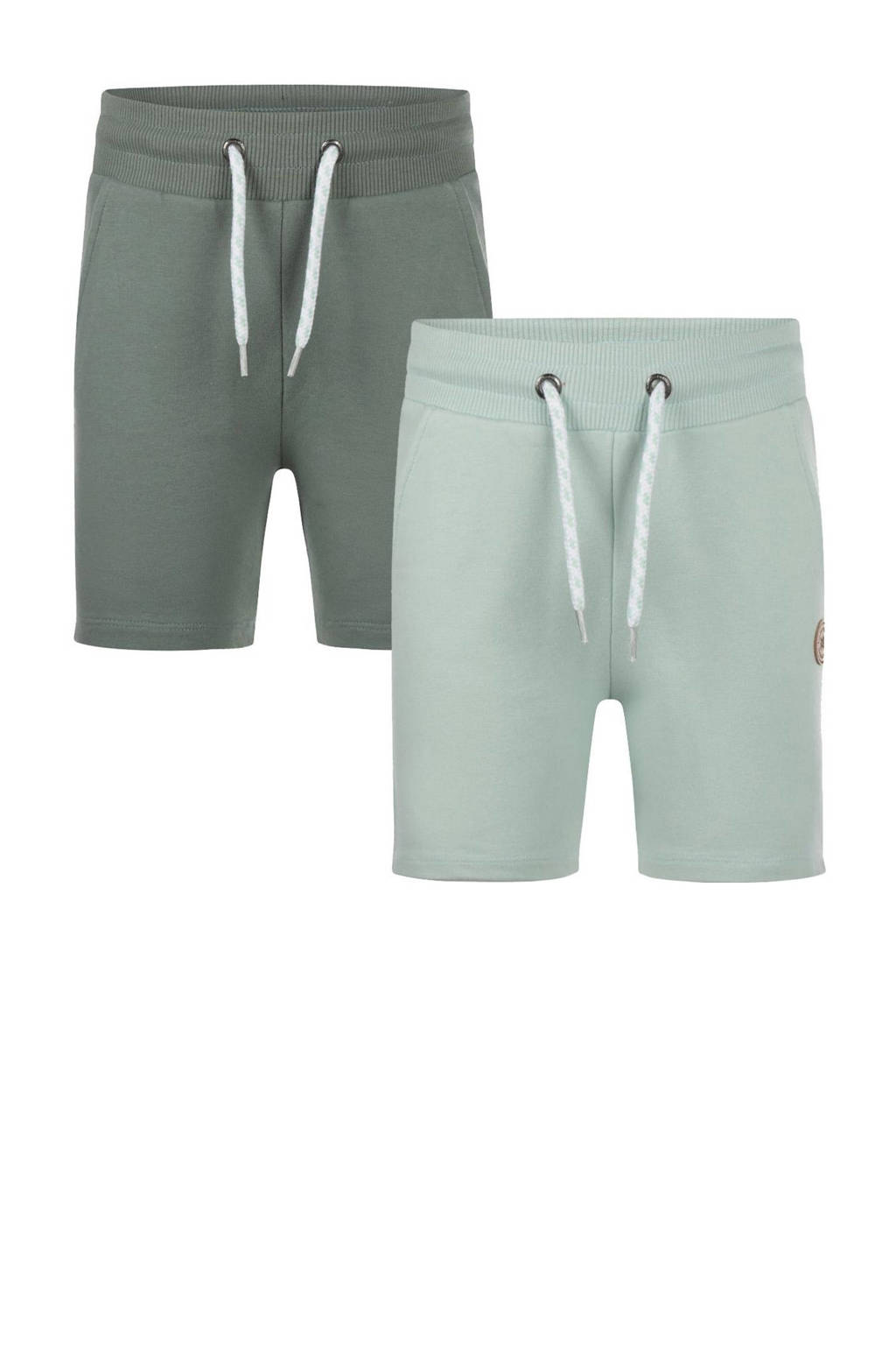 Koko Noko sweatshort - set van 2 - mosgroen/lichtgroen