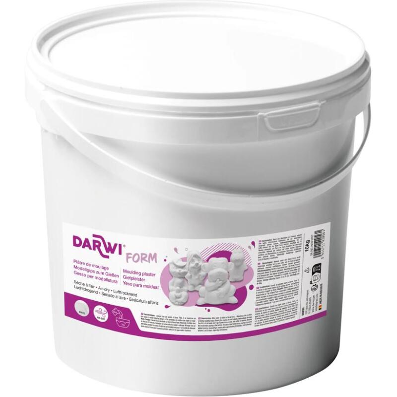 DARWI Seau de 10 kg de plâtre de moulage blanc