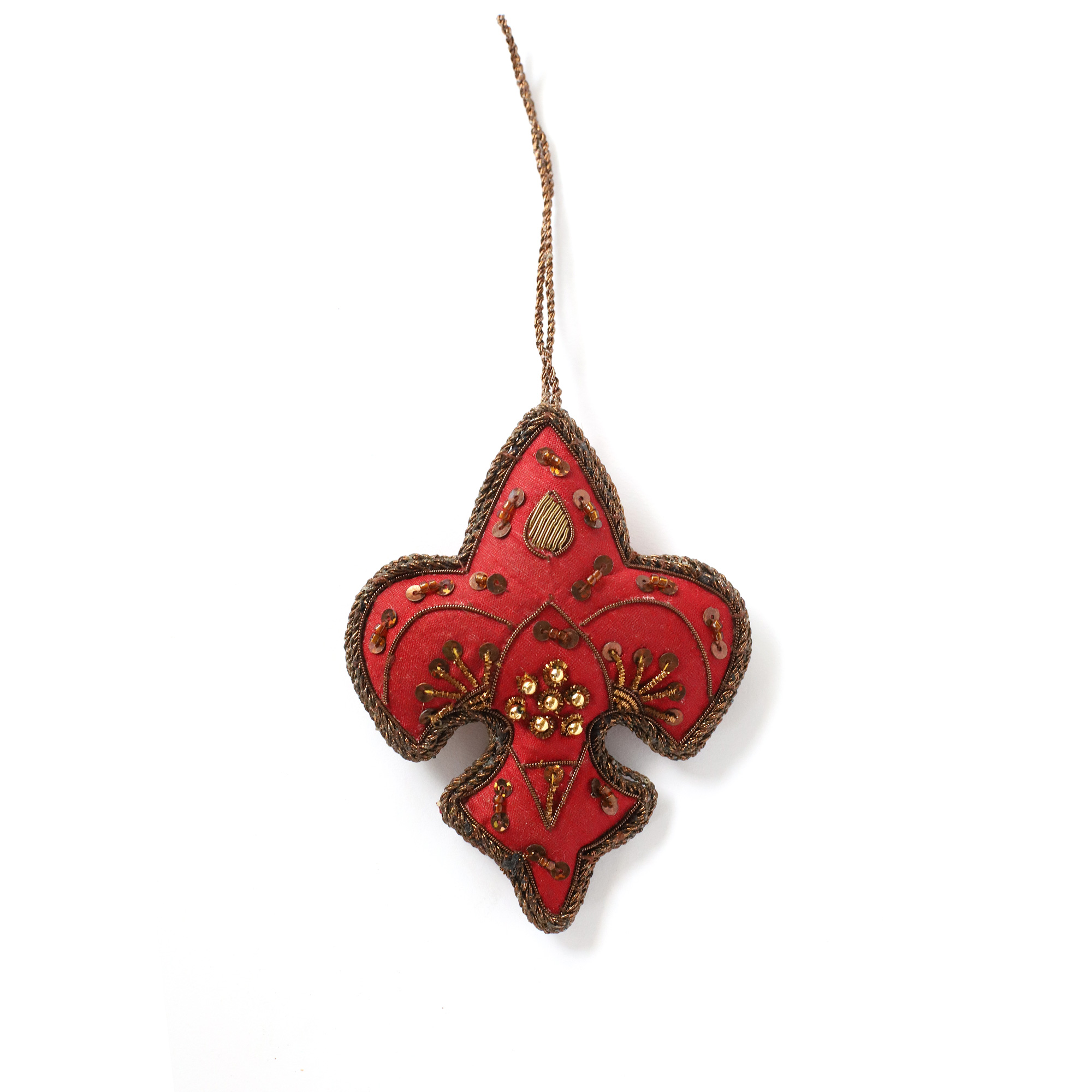 Stoffornament 'Fleur-de-Lis', rot, H 10 cm von fischer's lagerhaus
