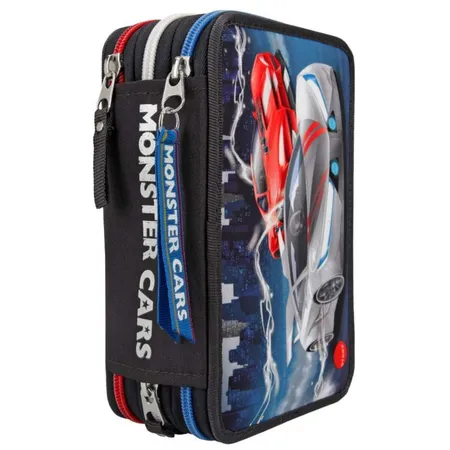 Depesche Monster Cars 3-Fach Federtasche LED