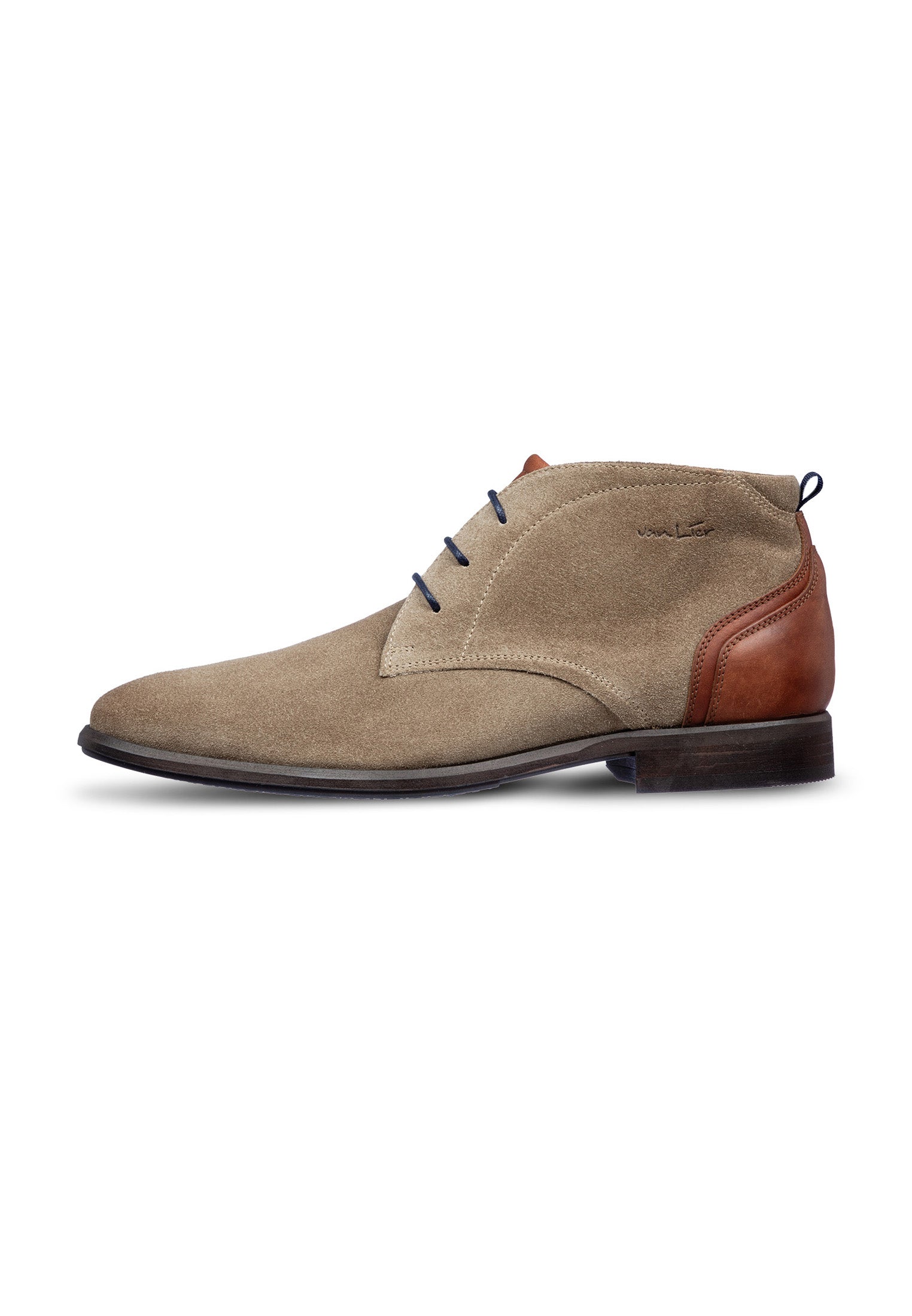 Taupe suède Erasmo halfhoge veterschoen