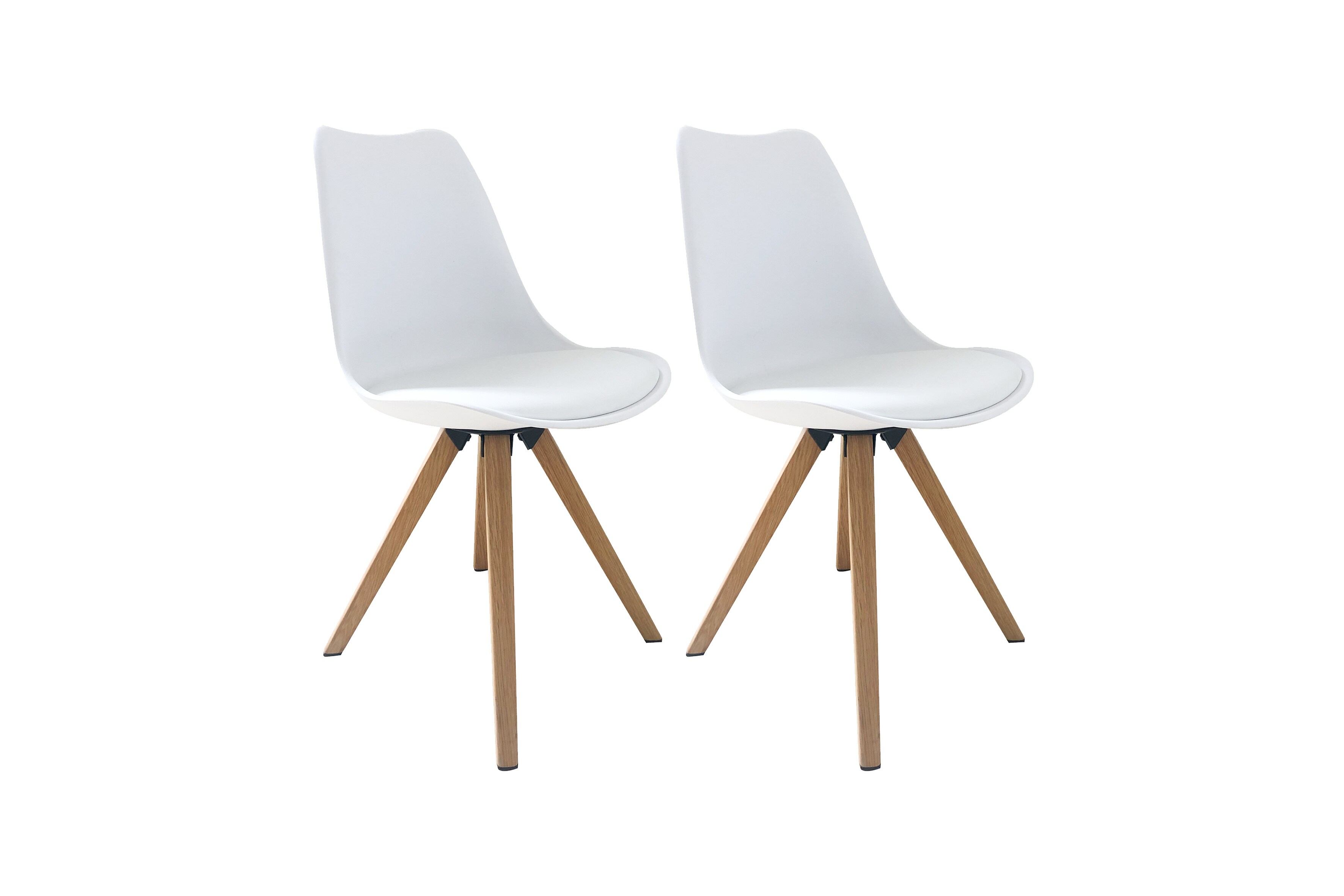 byLIVING Esszimmerstuhl KIRA, 2-er Set, Kunstleder weiß, Gestell Eiche-Optik