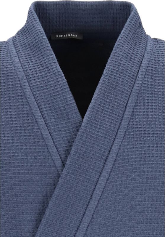 SCHIESSER - Heren Badjas - Donkerblauw - Dunne Wafel Piqué