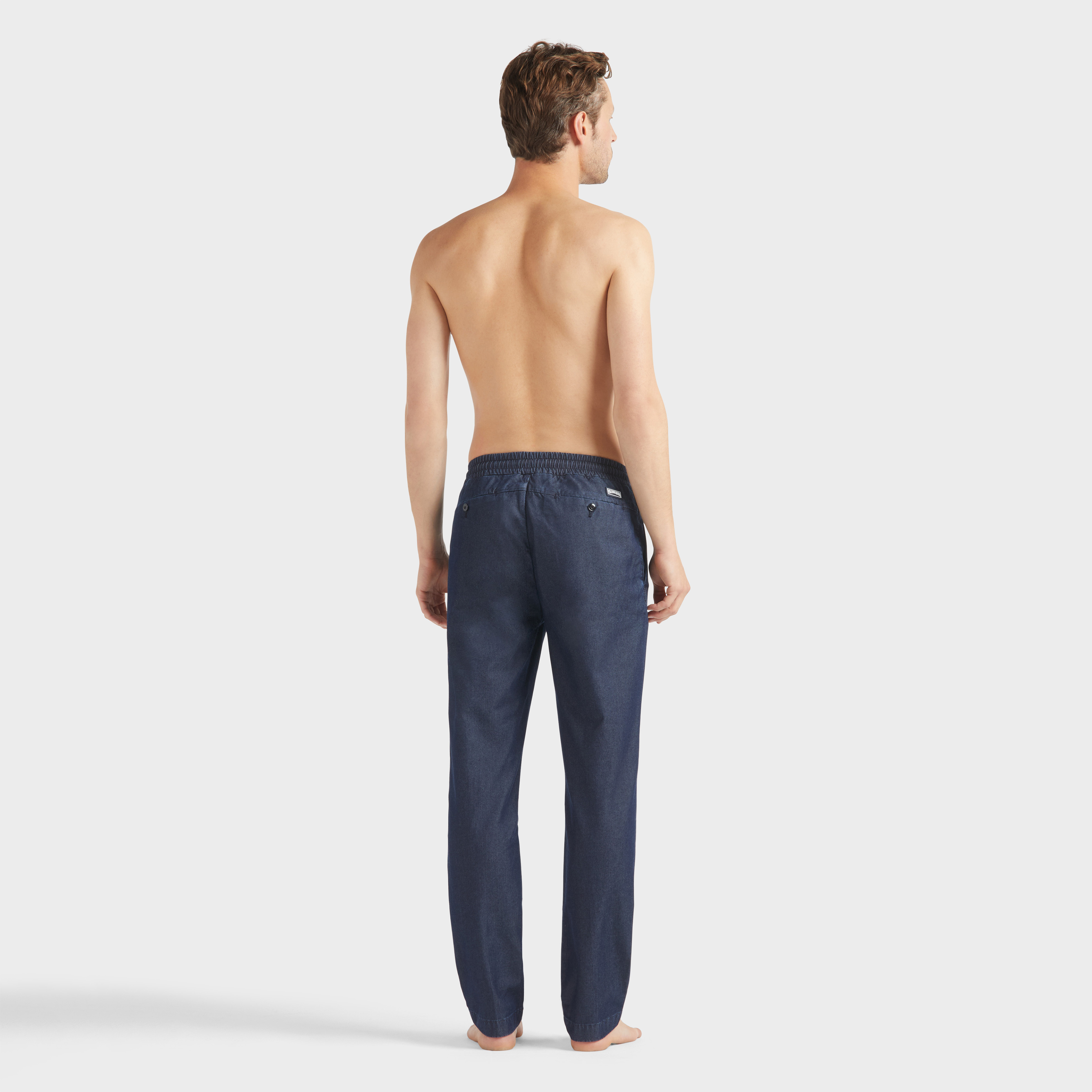 Pantalon Taille Élastique en Coton et Soie Homme